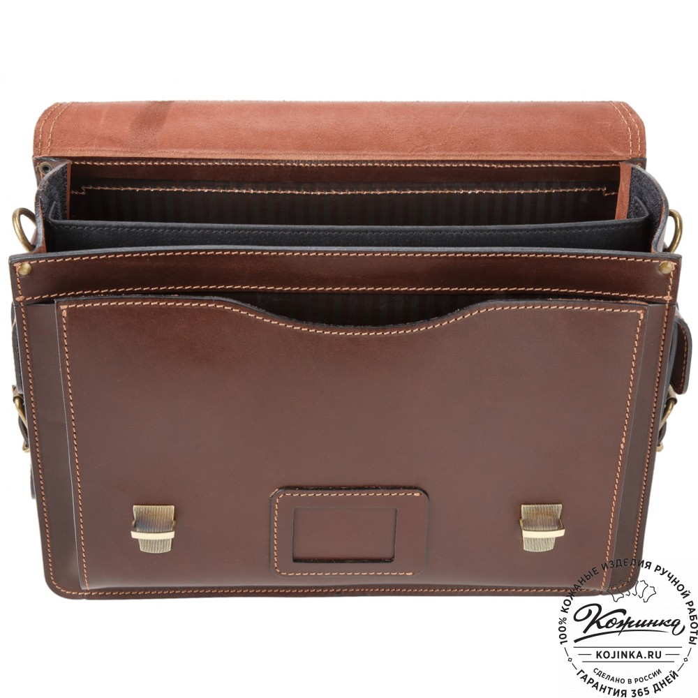 Кожаный портфель-кофр "Адъютант" (тёмно-коричневый)